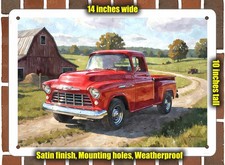 Metal Sign - 1957 Chevrolet 3100 Pickup Truck Watercolor - 14x10