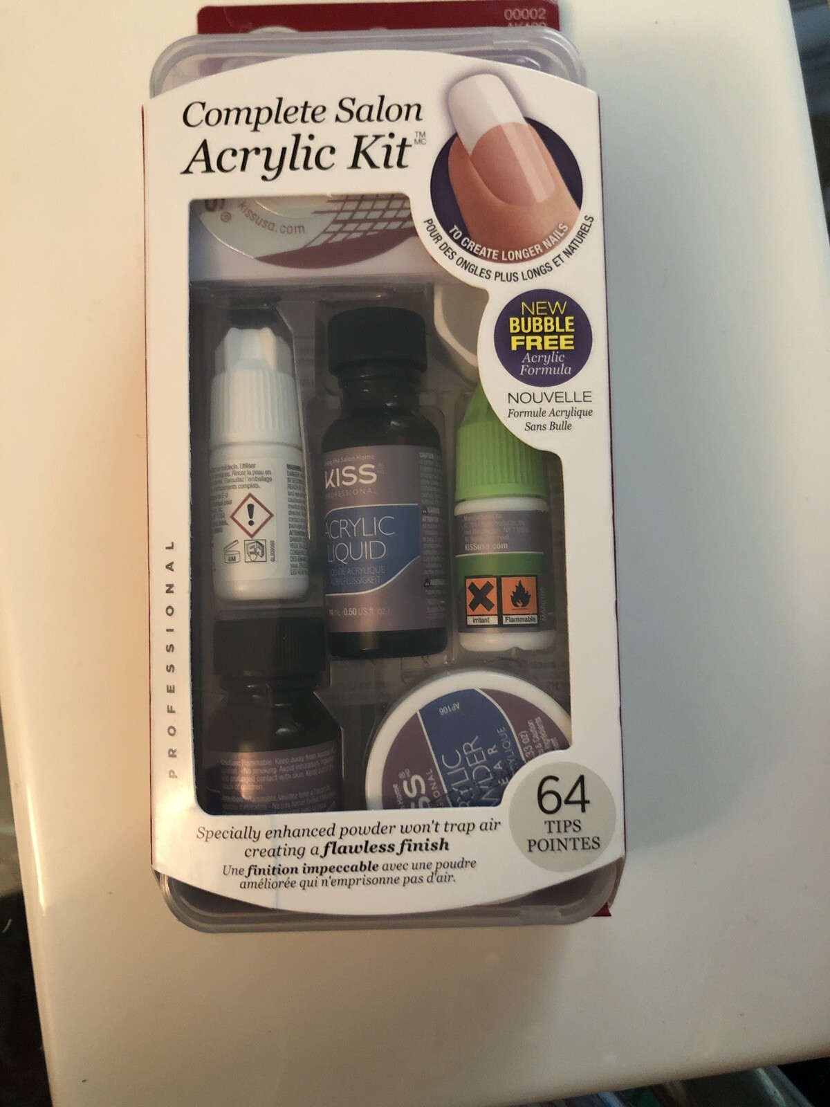 HUGE Kiss Complete Salon Acrylic Nail Care Manicure Set Kit 64 Tips NEW Sealed 731509000023 eBay