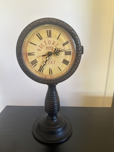 Victoria Station 1747 Railway Desk Clock Double Sided - Working, 13.5” Tall - Picture 2 of 5