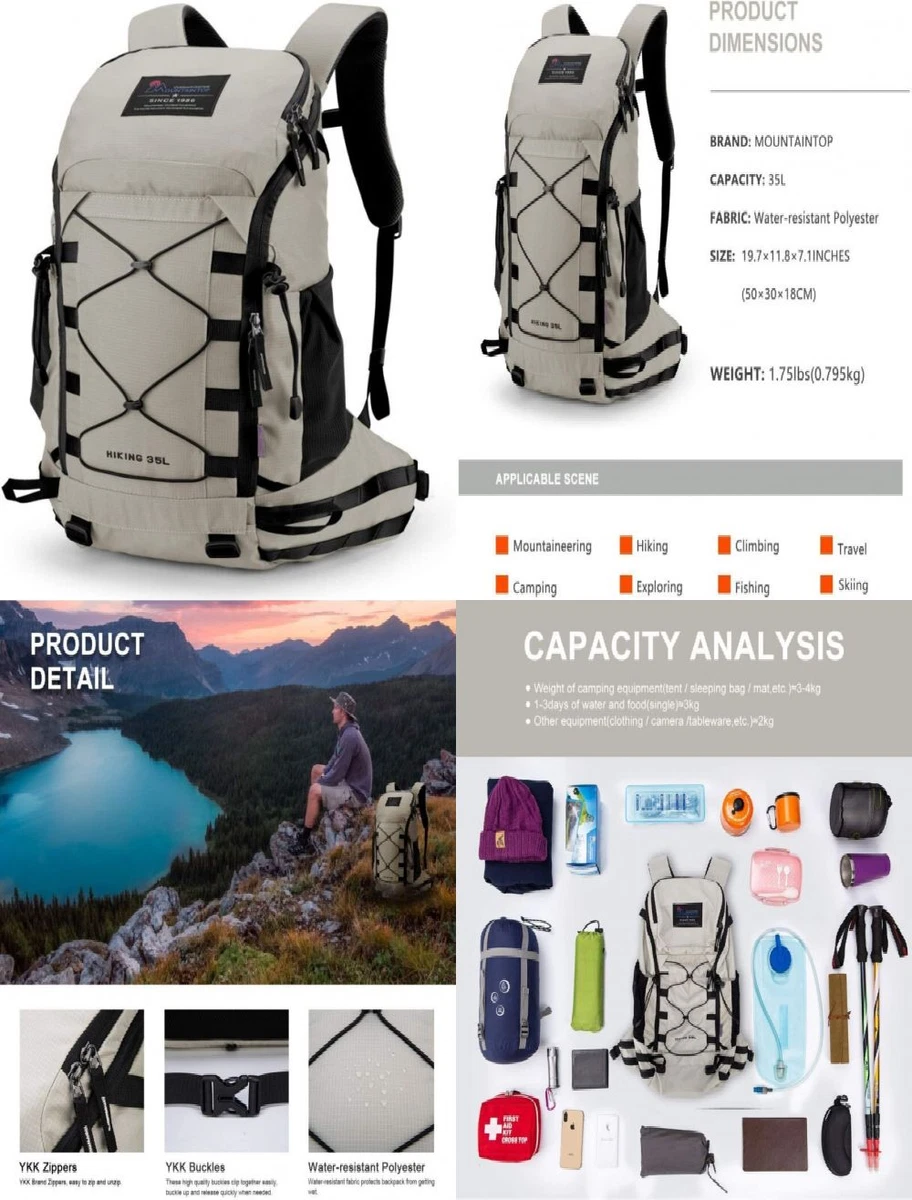 Mochila Camping 35L Poliester 50X31cm Air Vent System Mountain Gear  MOUNTAIN GEAR