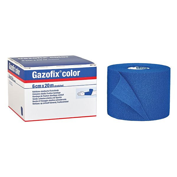 Gazofix Color Binde | 1 Stck | latexfrei 6cm x 20m, Farbe: blau | PZN 11587600