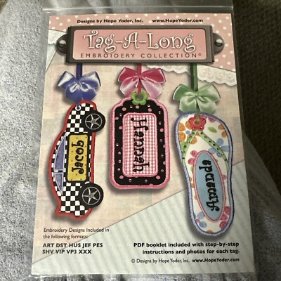 Tag A Long Hope Yoder Embroidery Collection Design CD + Bonus Floppy Disk