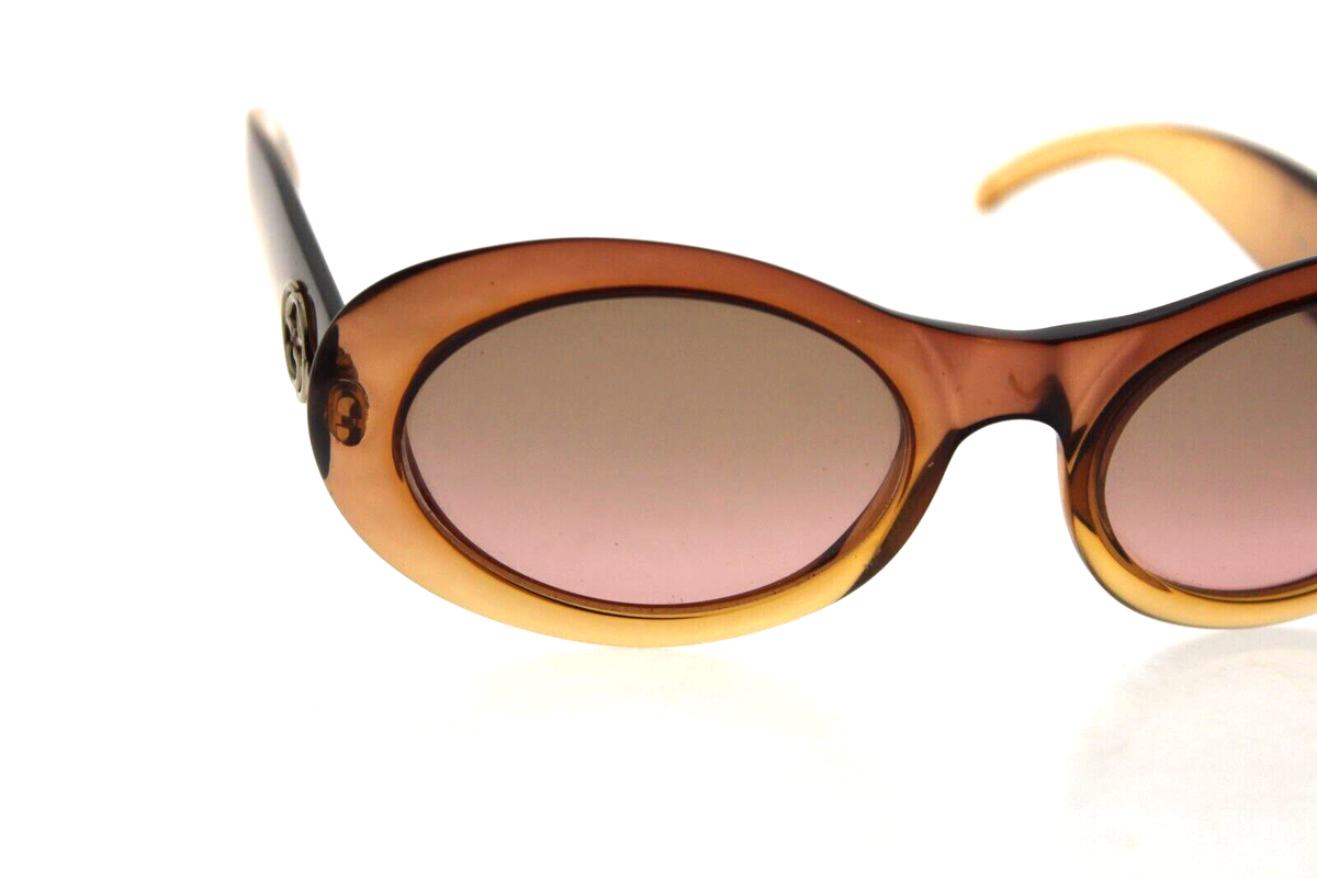VTG GUCCI GG2400 T2V Sunglasses Interlocking G Brown Clear 54/22