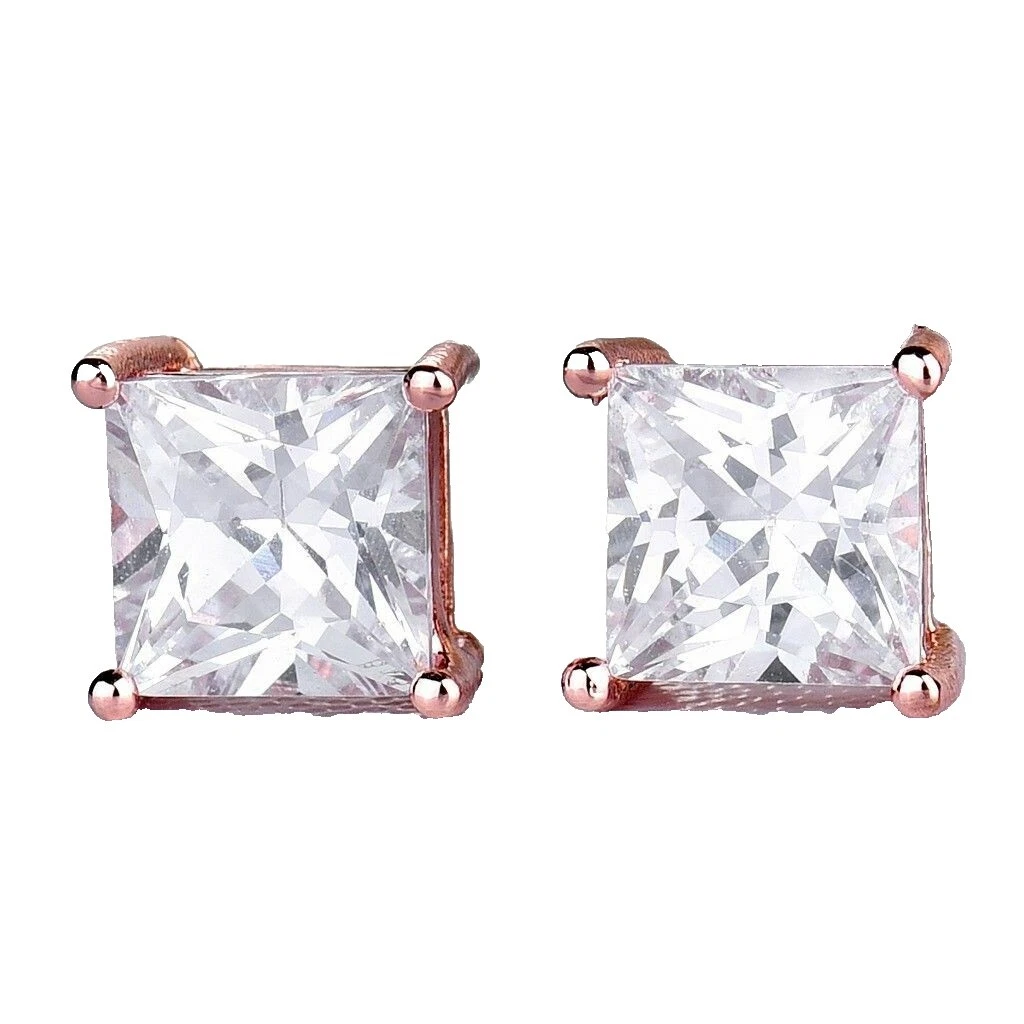 Circonita Cúbica Pendientes de Moda enchapado oro rosa blanca