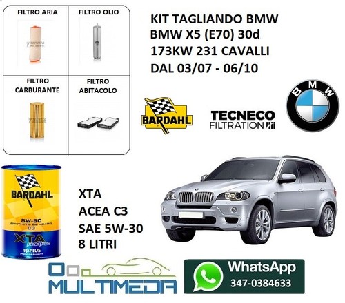 KF906024 - KIT TAGLIANDO 4 FILTRI E 6 LITRI DI OLIO MOTORE 5W30 COMPATIBILE CON BMW 320D E91 163CV - KW&HP (Filtri E Tagliandi - Kit Filtri E Kit Tagliando); KF906024 - Foto 7