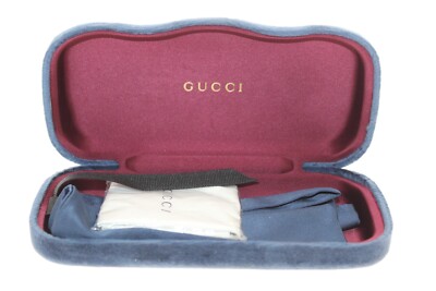 Gucci Sunglasses Eyeglasses Case Blue Velvet Clamshell Eyewear Case New s-l400.jpg main image 2