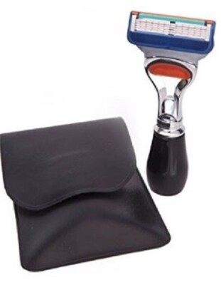 Mini Fusion Travel Size 5 Edge Shaving Razor Black Handle with Carrying Case