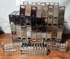 Set of (2) Stainless Steel Test Tube Rack Holds 20 15mm Tubes Stamped (Ps) USA