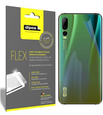 3x Elephone A5 Rückseite Schutzfolie Folie, 100% Displayabdeckung, dipos Flex