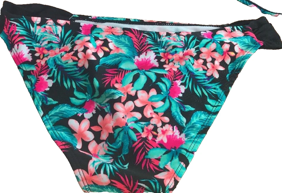 Bikini Bongo Mujer Pestaña Lateral Parte Inferior Estampado Palma Talla M Negro-Nuevo-ENVÍO N 24HR Foto 3 de 4