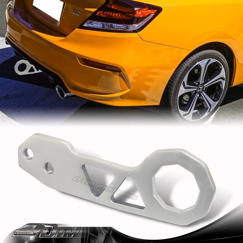 JDM Silver 2 Inch CNC Anodized Billet Aluminum Universal Racing Tow Hook Kit
