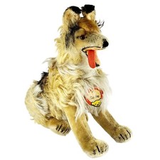 Original Steiff Collie Dog Sitting Mohair Plush