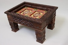80x60 cm Massivholz Wohnzimmertisch Tisch Couchtisch coffee table Afghanistan -1