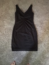Tahari dress, Size 8, Black, Front Ruched Sheath Dress