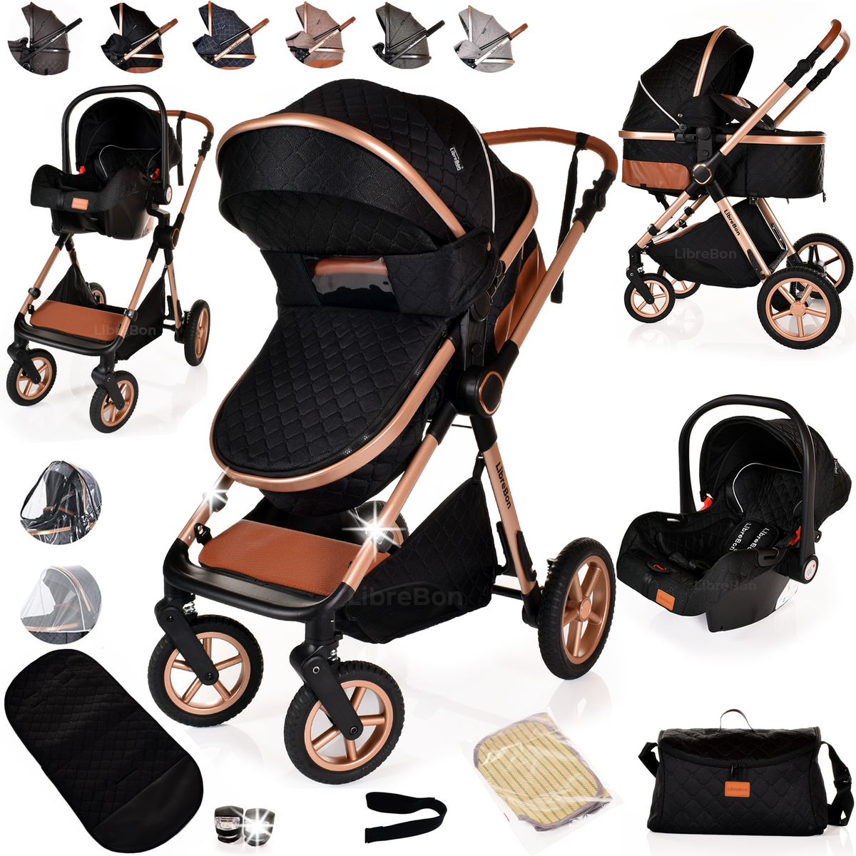 in Pram Newborn Baby Buggy Set Travel System with Car Seat