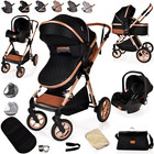 3 in 1 Pram Newborn Baby Buggy Set Travel System with Car Seat Folding Pushchair