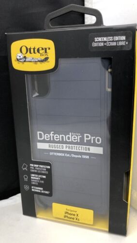 NEW OtterBox Defender Pro Case + Belt Clip Holster for iPhone X/XS Dark Blue