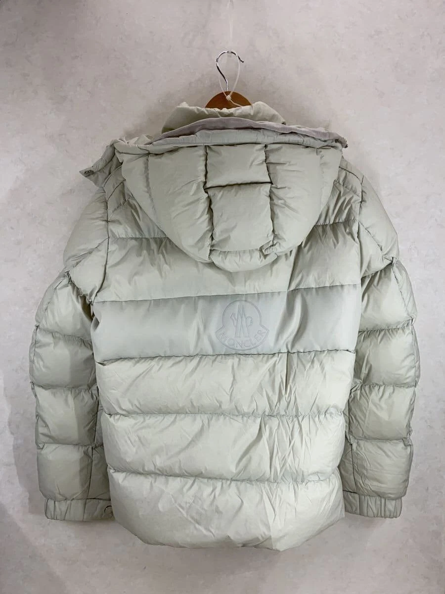 Piumino MONCLER KERNCI 1 nylon bianco H20911A00244 cappuccio collo macchia