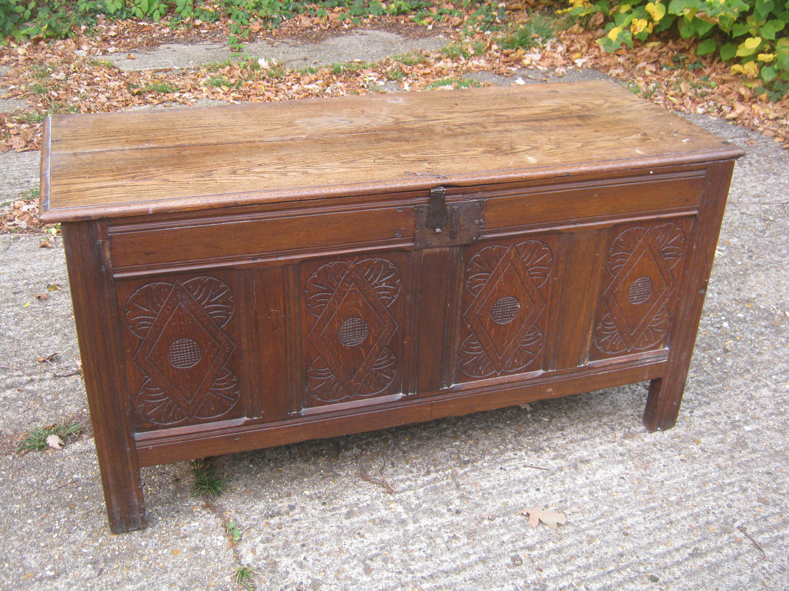 Antique Oak Coffer Vintage Chest eBay