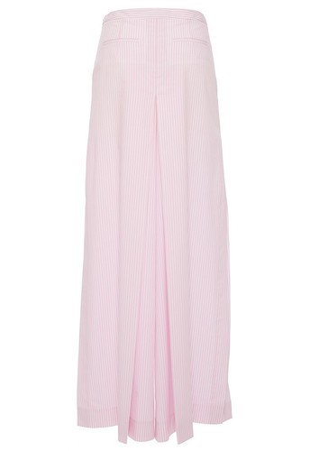 BLUMARINE Pink White Cotton Stripe Open Split Wide Leg Pants 4 6 or 8 - Picture 3 of 5