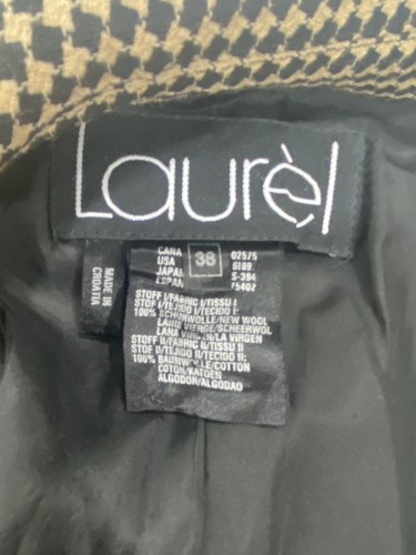 Laurel Laurél Women’s Black Beige Checkered Houndstooth Blazer Jacket Size 38 - Picture 17 of 19