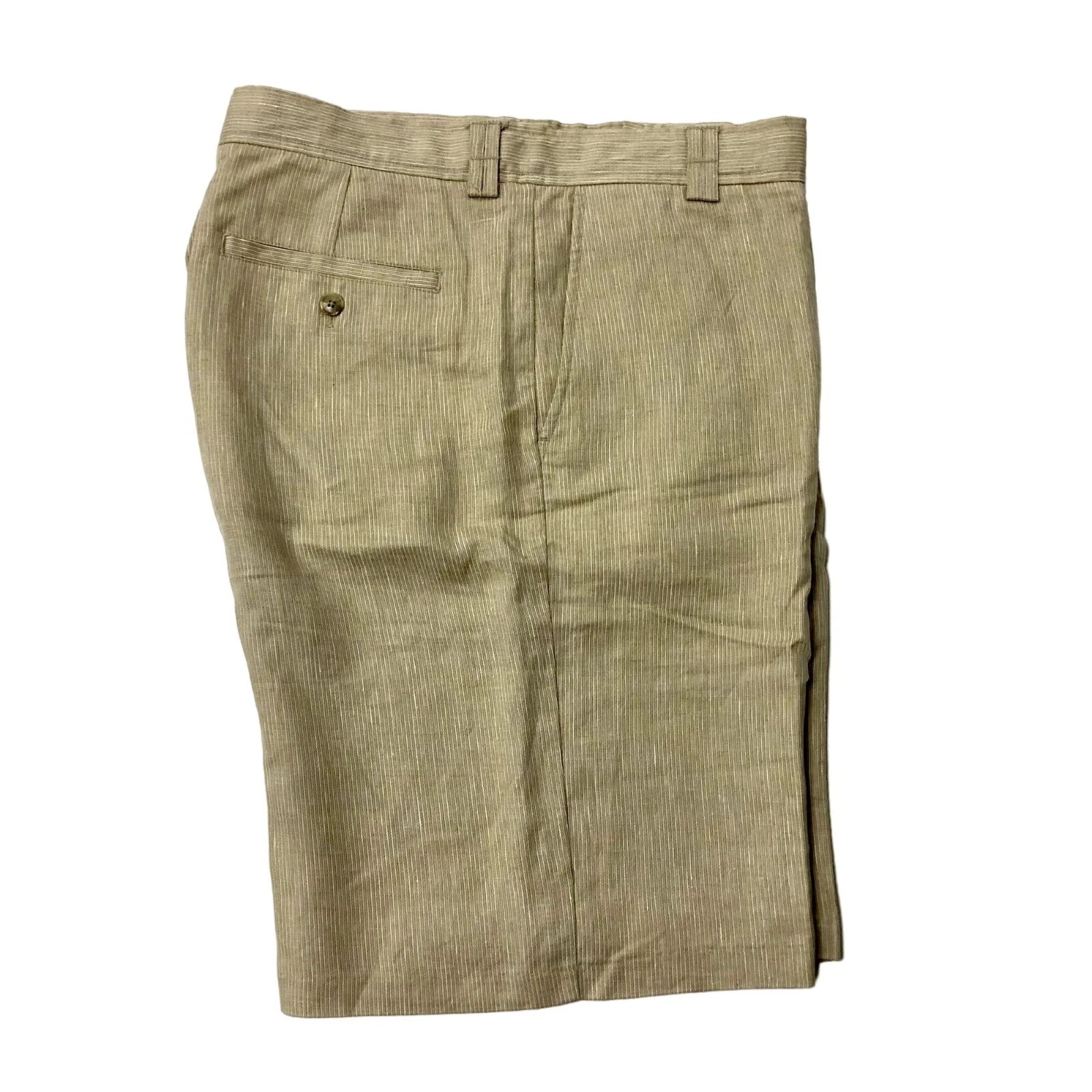 Tommy Bahama RELAX Beige Khaki Walking LINEN SILK Casual Golf BEACH Shorts 34