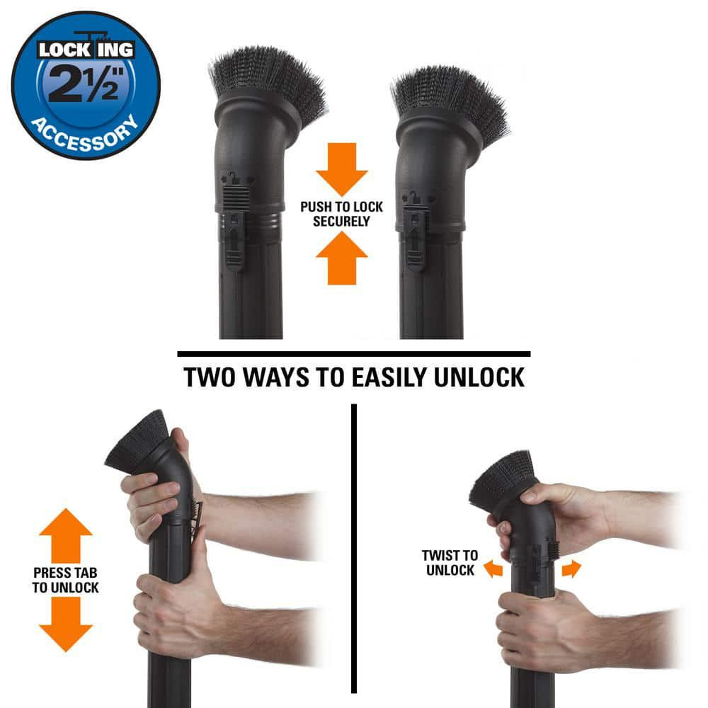 2-1/2 in. Locking Dusting Brush Accessory Shop Vac Attachment for RIDGID Wet Dry