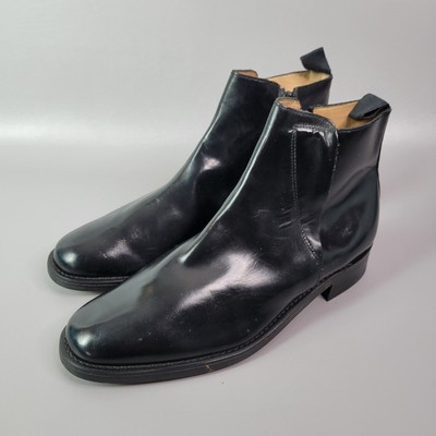 Men's Sanders 6809B Black Leather Chelsea Dealer Chukka Boots Size UK 9 US 10