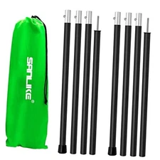  Tent Poles Aluminum Tent Poles for Tarp 60inch Camping Tarp Black-4 Sections