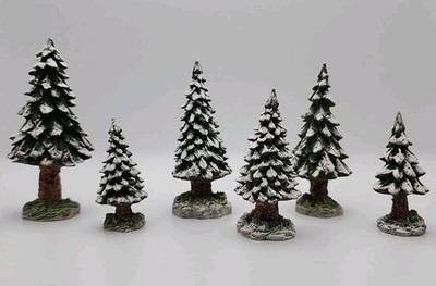 Dept 56 Village Snowy Evergreens Set Of 6 - 52612