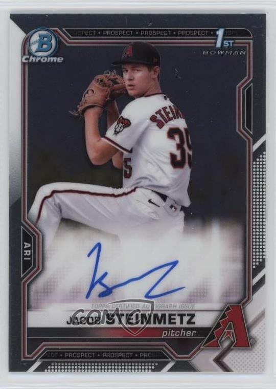 2021 Bowman Draft Chrome Draft Pick Auto Jacob Steinmetz #CDA-JS Auto 0e3u