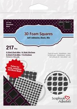 Scrapbook Adhesives 3D Foam Sqaures Variety Pack 217/Pkg Black 63 .5X.5, 154