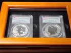 2024-S .999 Silver Reverse Proof Peace and Morgan Dollar FS PCGS PR70/PR69 Set