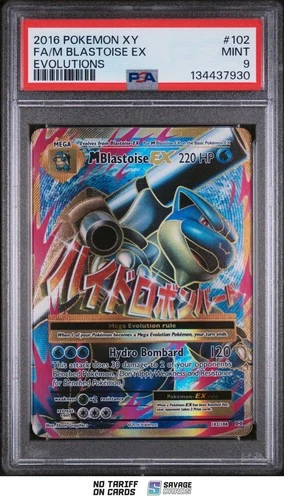 2016 Pokemon XY Evolutions Full Art M Blastoise EX PSA 9 #102/108