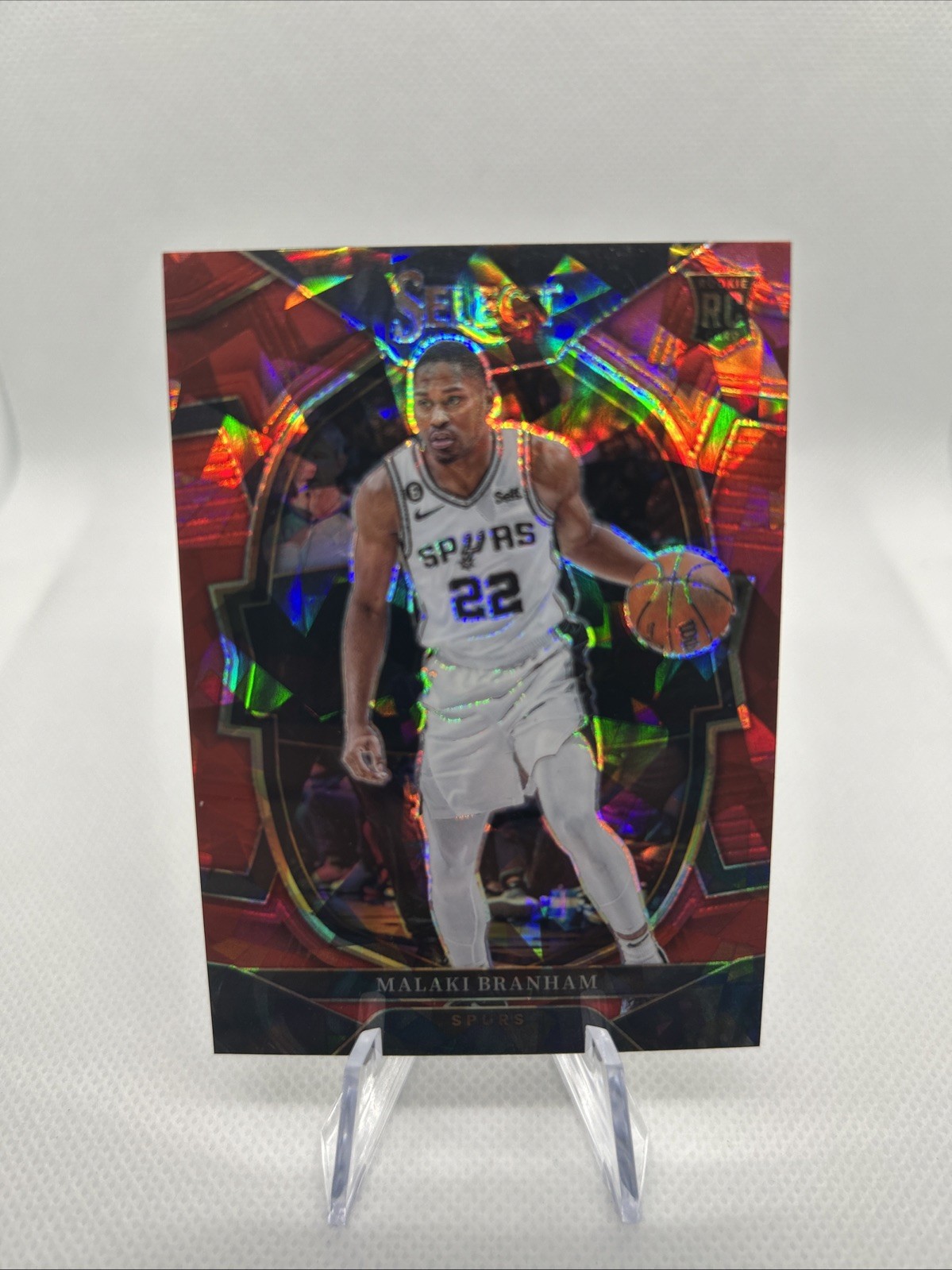 2022-23 Panini Select - Concourse Malaki Branham #95 Red Cracked Ice Prizm (RC)