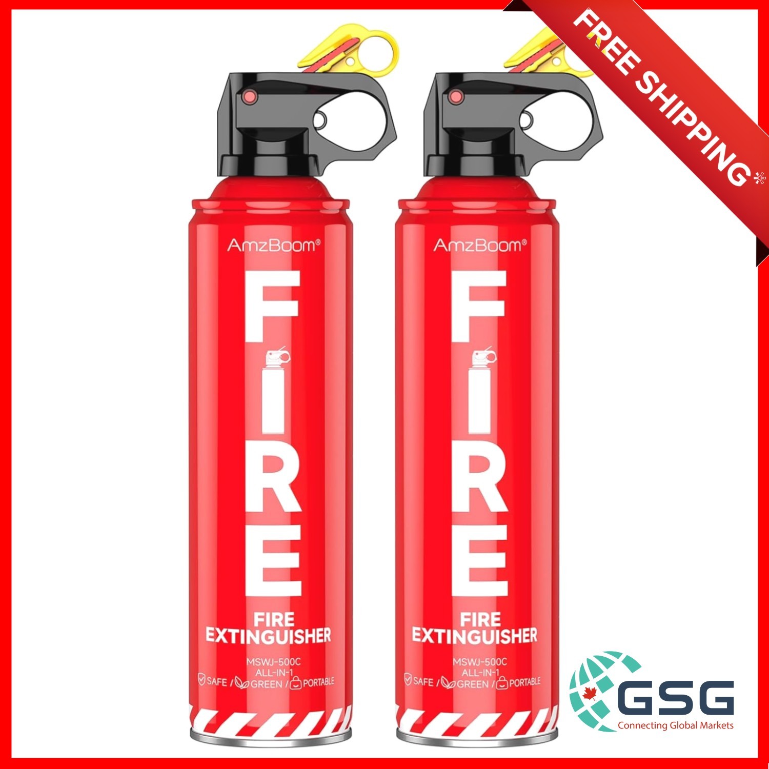 2-Pack Fire Extinguisher For Home, Kitchen, Car, And Grill With Mounting Brac...