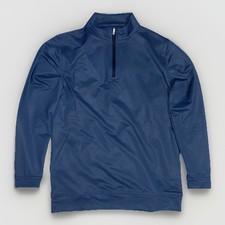 Peter Millar Youths Large Perth Birdseye Performance Quarter Zip Blue Haze