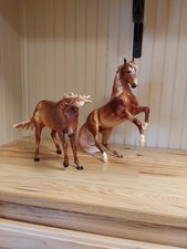 breyer traditional set of 2 glossy working cow horse Kendall & Aurelius EUC HTF