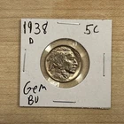 1938 D Buffalo Nickel Gem Bu!!!