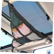 Car Ceiling Cargo Net Double-Layer Roof Storage Organizer for 3 31.5"x21.6"