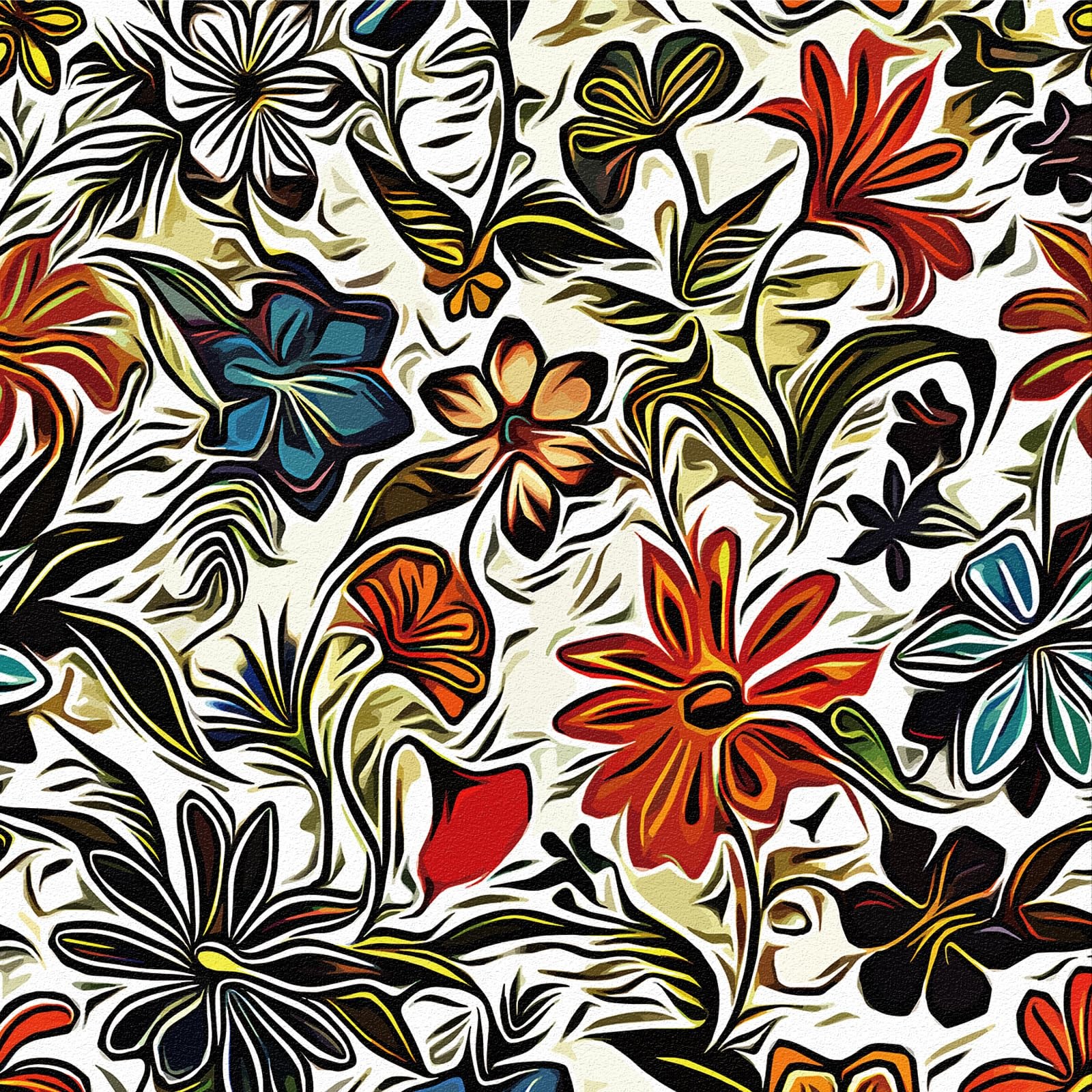 Papier peint fleur coloré autocollant et imperméable pour rénovation facile