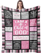 Christian Gifts Women Blanket 60"x50" I Am a Child of God Blankets Inspirational