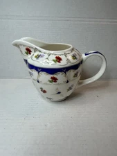 Grace's Teaware Porcelain Creamer Blue  Floral Design