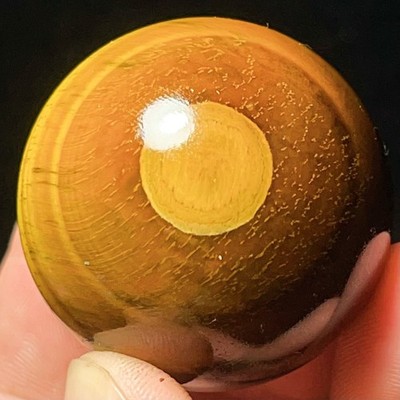 TOP 58G Natural Yellow tiger eye sphere Crystal Quartz Stone Madagascar L5836