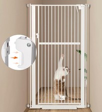59  Extra Tall Pet Gate, Durable Metal Cat Gate with Double Safety Lock 