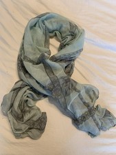 Womens Mint Green & Gray Floral Chiffon Polye...