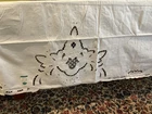 VINTAGE STILL W/TAGS KING SIZE DECORATIVE TOP SHEET CUTWORK AND LACE FOLD OVER