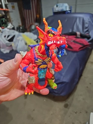Vtg 1992 TMNT Hot Head Dragon Action Figure Extending Neck Good Condition