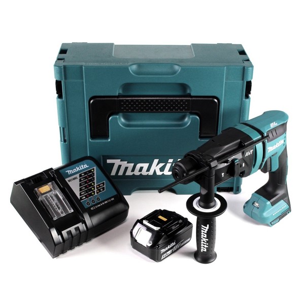 Makita DHR 182 RT1J Akku Bohrhammer 18V 1,7J SDS Plus Brushless+Akku 5Ah+Lader-image