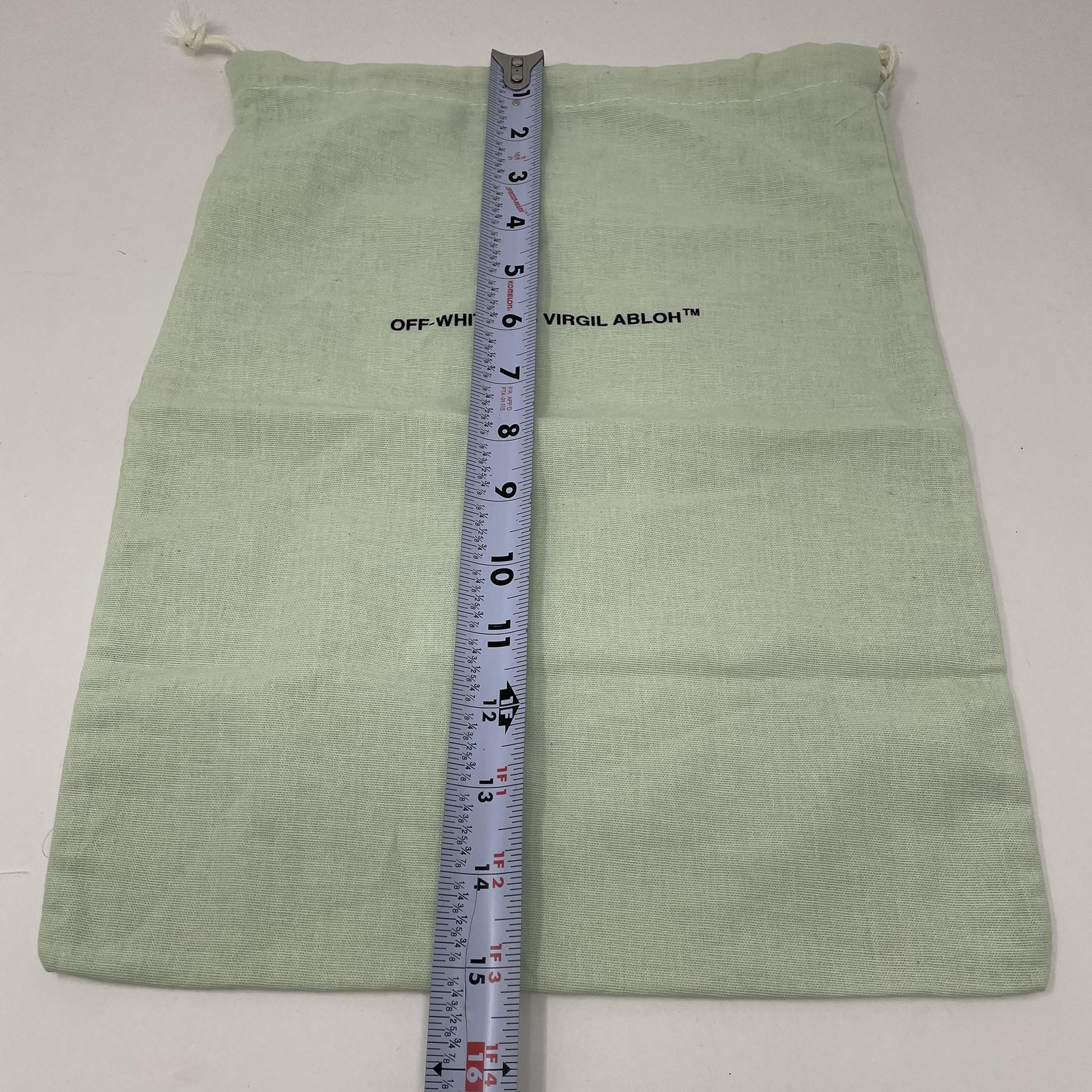 Off-White Drawstring Dust Bag Medium Green Cotton… - image 3